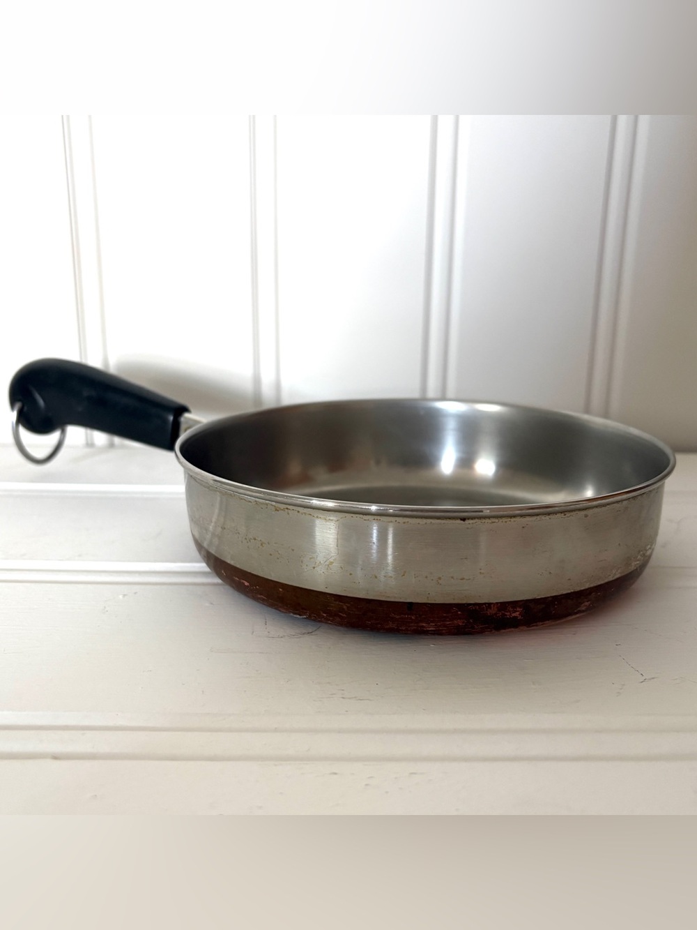 Vintage Revere Ware 7” 1 Qt Skillet Frying Pan Copper Bottom PRE-1968 USA No Lid